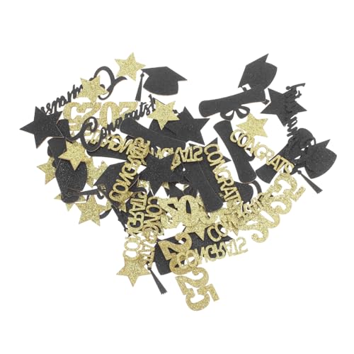 Cabilock Graduation Party Tischdekorationen mit Glitzer Bunte Konfetti und Cap Design Leichte Einfache Dekoration für Kindergarten Vorschule Highschool und College Feierlichkeiten von Cabilock