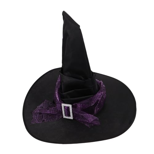Cabilock Halloween Hexenhut Damen mit Kräuselung und Spinnennetz Stoff Großer Breiter Rand Nachhaltiger Wiederverwendbarer Gothic Partyhut für Halloween Kostüm und Maskerade Cabilock Halloween Hexenhut Damen mit Kräuselung und Spinnennetz Stoff Großer Breiter Rand Nachhaltiger Wiederverwendbarer Gothic Partyhut für Halloween Kostüm und Maskerade von Cabilock