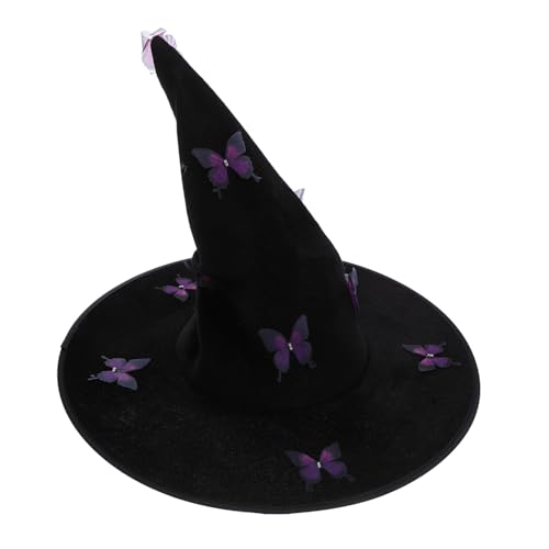Cabilock Halloween Hexenhut mit Großem Falten-design und Schmetterlingsornament Party Hexenhut Accessoire für Cosplay Karneval Kostümparty Vielseitiger Zaubererhut für Erwachsene Cabilock Halloween Hexenhut mit Großem Falten-design und Schmetterlingsornament Party Hexenhut Accessoire für Cosplay Karneval Kostümparty Vielseitiger Zaubererhut für Erwachsene von Cabilock