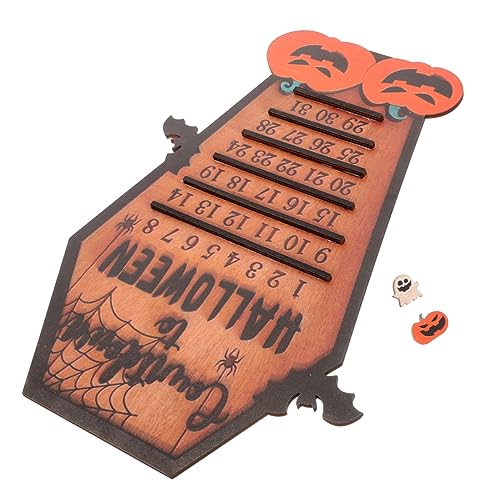 Cabilock Halloween Holz mit Countdown Langlebige Gothic Deko mit Sarg Kürbis und Fledermaus Platzsparend für Wand Regal und Kamin als Halloween Party Dekoration und von Cabilock