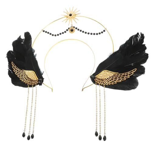 Cabilock Halloween-kopfschmuck Engelskrone Kopfschmuck Für Erwachsene Frauen Krone Der Göttin Frauen Gothic-kopfbedeckung Engel-stirnband Stirnband Für Damen Goldene Krone Black Legierung Cabilock Halloween-kopfschmuck Engelskrone Kopfschmuck Für Erwachsene Frauen Krone Der Göttin Frauen Gothic-kopfbedeckung Engel-stirnband Stirnband Für Damen Goldene Krone Black Legierung von Cabilock
