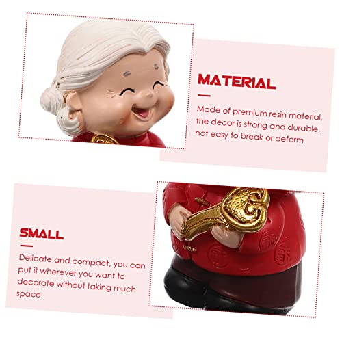 Cabilock Hochwertige Resin Tortendekoration Oma Figur Detailreiche Lebendige Miniatur Sicher für Kuchen Liebevolles für Valentinstag und Geburtstagsfeier Party Deko von Cabilock