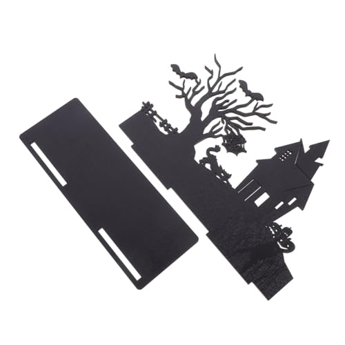 Cabilock Holz Halloween Tischdeko Vintage Halloween Mittelstück für Partys Büro und Zuhause Langlebig und Wiederverwendbar für Grusel Events von Cabilock