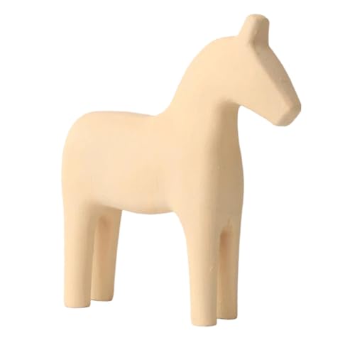 Cabilock Holz Pferdefigur Handgeschnitzte Tier Dekoration Für Bücherregal Tisch Büro Schreibtisch Chinesisches Neujahr Pferde Ornament von Cabilock