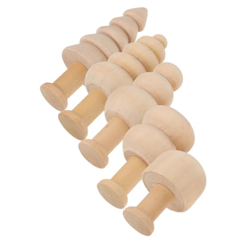 Cabilock Holzfiguren Mit Pilzen Und Bäumen 5 Stück Holzpuppenmodelle Unvollendete Mini-weihnachtsbäume Malkunst-Dekorationen Für Kinder Cabilock Holzfiguren Mit Pilzen Und Bäumen 5 Stück Holzpuppenmodelle Unvollendete Mini-weihnachtsbäume Malkunst-Dekorationen Für Kinder von Cabilock