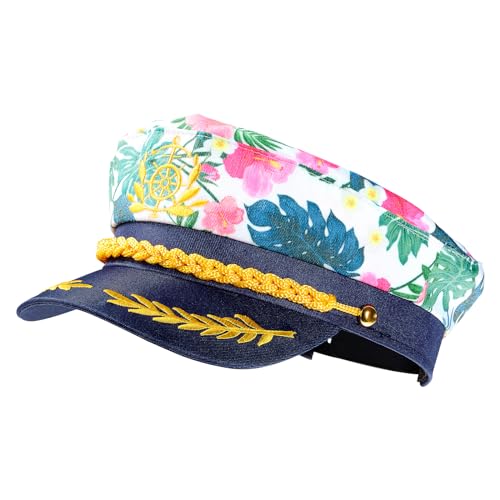 Cabilock Kapitän Yacht Hut Navy Marine Dress Up Matrosenhut für Männer Frauen Halloween Admiral Kostüme Zubehör von Cabilock
