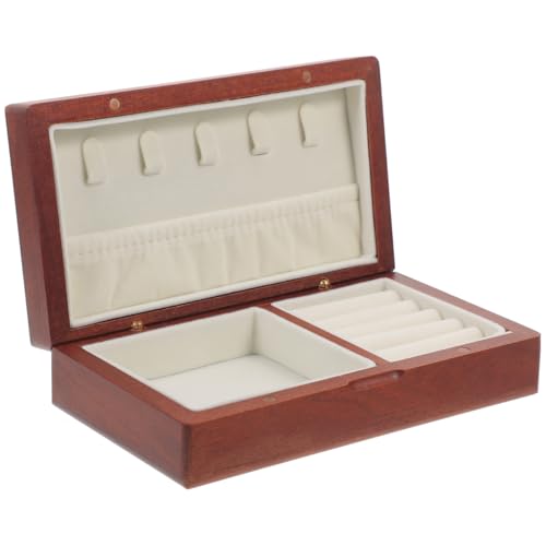 Cabilock Kasten Hochwertige Schmuckschatulle aus Massivholz Aufbewahrung von Erinnerungsboxen Schmuckständer Schmuckkästchen aus Holz Kleine Schmuckschatulle aus Holz Einfach Halsketten-Box von Cabilock