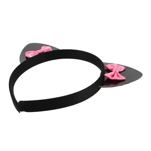 Cabilock Katzenohren Haarreif mit Schleife aus Plüschstoff Süßes Katzenohren Stirnband für Partys Bühnenaufführungen und Make Up Bequeme Kopfbedeckung für Damen und Cosplay von Cabilock