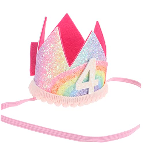 Cabilock Kindergeburtstagskrone Stoff mit Glitzerndem Regenbogen Design Leichter und Bequemer Partyhut für Accessoire für Unvergessliche Feierlichkeiten Cabilock Kindergeburtstagskrone Stoff mit Glitzerndem Regenbogen Design Leichter und Bequemer Partyhut für Accessoire für Unvergessliche Feierlichkeiten von Cabilock