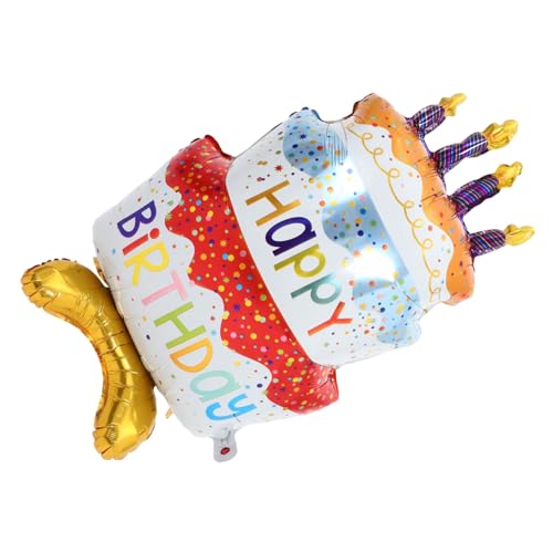 Cabilock Kuchenförmiger Folienballon mit Stehfuß Geburtstagsdeko für Party Benutzerfreundliches Aufblasen Lebendiges Design Farbenfrohe Kuchendekoration Cabilock Kuchenförmiger Folienballon mit Stehfuß Geburtstagsdeko für Party Benutzerfreundliches Aufblasen Lebendiges Design Farbenfrohe Kuchendekoration von Cabilock