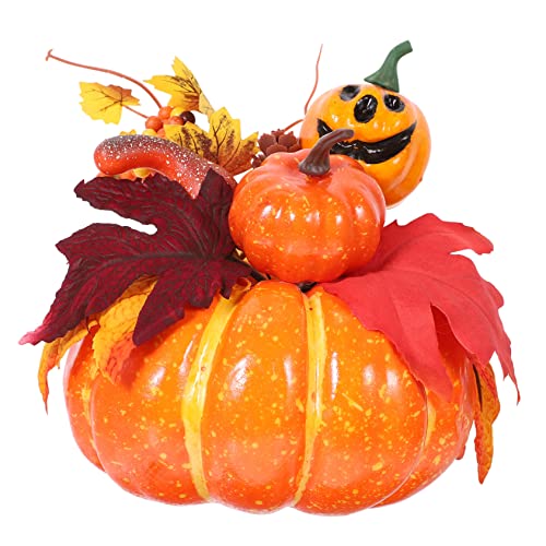 Cabilock Künstliche Kürbisse und Ahornblätter Dekoration für Halloween und Tischdeko für Partys und Herbstliche Anlässe Vielseitig Einsetzbar von Cabilock