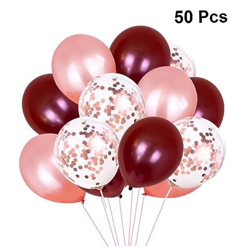 Cabilock Latexballons Set Für Hochzeiten Und Geburtstagsfeiern 20 Weinrot 20 Roségold 10 Roségold Konfetti Ballons Dekoration Für Feste Und Feiern von Cabilock