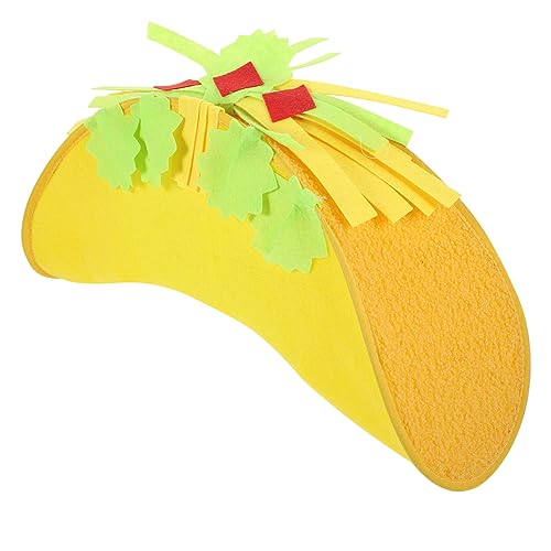 Cabilock Lebensmittelkostüme Mütze Taco-Hüte für Erwachsene festlich Tortilla Kappen Kostümzubehör Partyhut-Requisite Erwachsener Kopfbedeckung Geschenk Requisiten Kind Kleidung Tuch von Cabilock