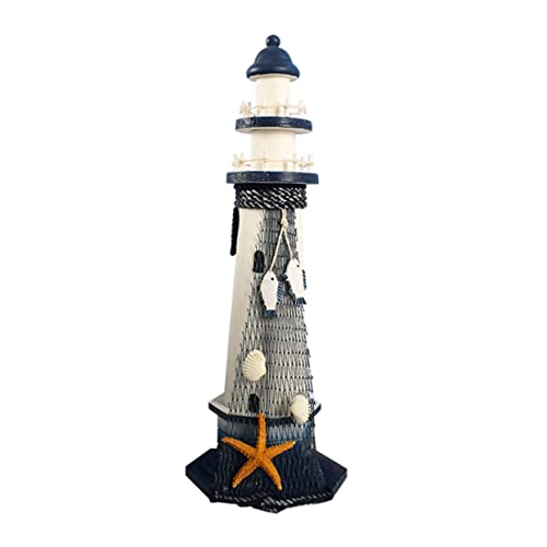 Cabilock Leuchtturmdekorationen Ornament Willkommen spülen Vintage Nautical Decor Strahl Wohnkultur rustikales Leuchtturm- Leuchtturm-Figuren- Seemitteldekor hölzern Marine von Cabilock