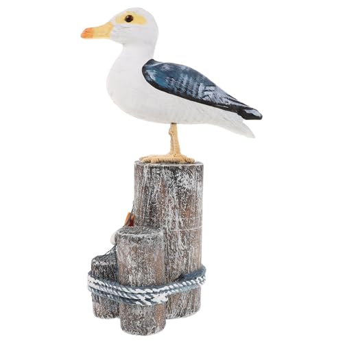 Cabilock Mediterrane Holzkunst Meeresvogel Skulpturen Handgeschnitzte Küstenvögel Deko Natürliche Holzstruktur Mediterraner Stil Wohnaccessoires von Cabilock