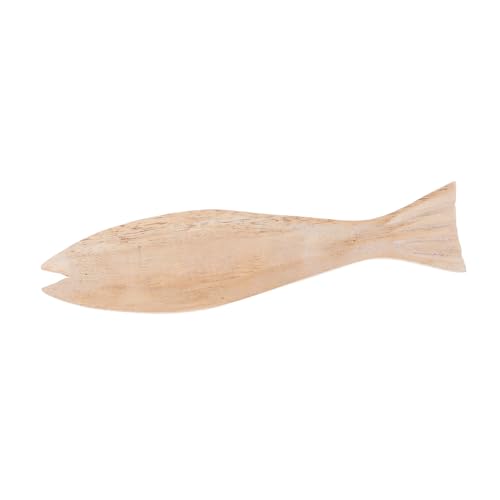 Cabilock Mediterraner Holzfisch Dekoschnitt zum Bemalen Naturbelassene DIY Holzfigur für Kreatives Bastelset Wandornament für Wohn und Badezimmerdeko von Cabilock