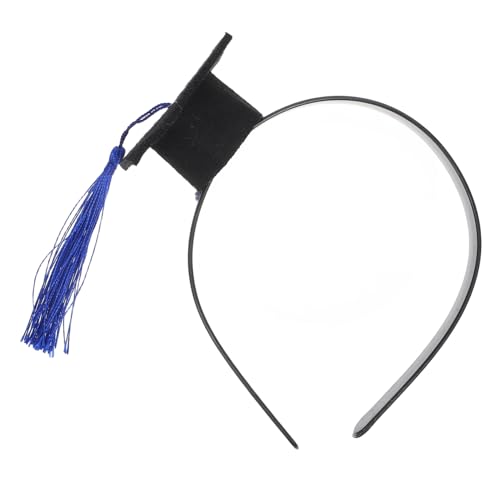 Cabilock Mini Doktorhut Haarband mit Quaste für Abschlussfeier Dekoration und Foto Requisiten Eleganter Abschluss Haarreif für Frauen und Mädchen Blau von Cabilock