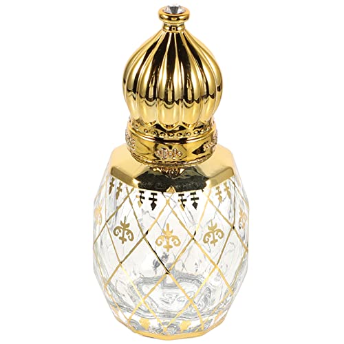 Cabilock Nachfüllbare Parfümflasche Orientalischer Stil Aromatherapie Flakon mit Goldfarbenem Kronendeckel für Damen Reise Duftöl Leer von Cabilock