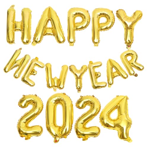 Cabilock Party Ballon aus Aluminiumfolie Goldene Zahlenballons für Neujahrsdeko Starke Auslaufsichere Folienluftballons für Silvester Geburtstags und Festtagsfeiern von Cabilock