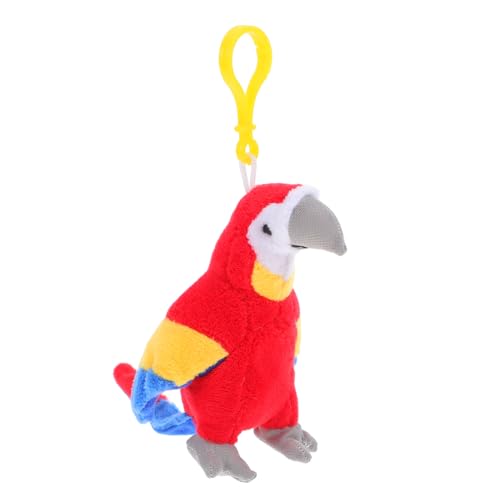 Cabilock Plüsch -papageienanhänger Piratenvogel Süßer Vogel-schlüsselanhänger Ente Schlüsselanhänger Vogel Plüsch Ausgestopfter Sittich Vogel Stofftier Papagei Stofftier Rot Baumwolle von Cabilock
