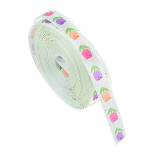 Cabilock Polyester Schleifenband mit Tulpenmotiv Robustes Frühlingsband für DIY Bastelprojekte Dekoratives Geschenkband für Frühlingsdekorationen von Cabilock