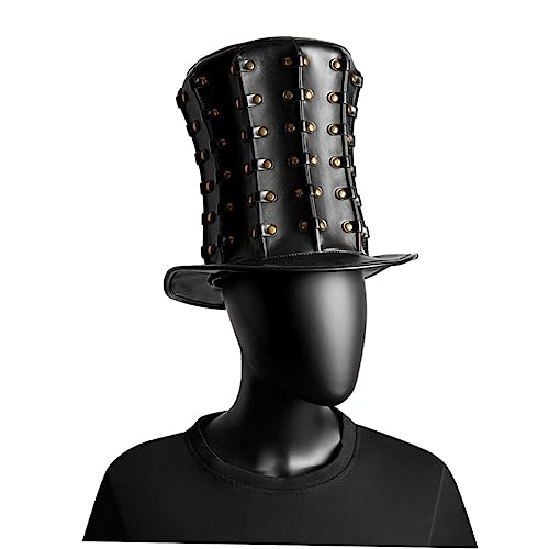 Cabilock Punk Stil High Cap Herren Steampunk Hut aus Premium für Halloween Party Kostüm Zubehör Verstellbar Unisex Karneval Kopfbedeckung Cabilock Punk Stil High Cap Herren Steampunk Hut aus Premium für Halloween Party Kostüm Zubehör Verstellbar Unisex Karneval Kopfbedeckung von Cabilock