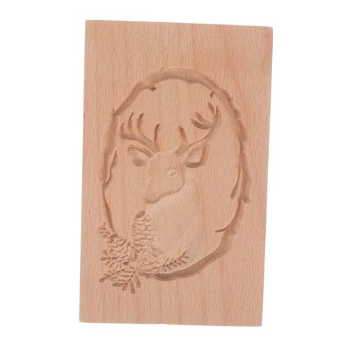 Cabilock Rentier Holz Keksform Diy Backen Prägewerkzeug für Einfache Handhabung Holz Keksstempel Hochwertiges Backzubehör von Cabilock