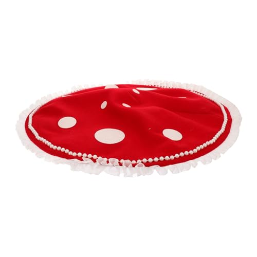 Cabilock Rotes Pilzhut Cosplay Zubehör mit Perlenverzierung Weiches Material Detailreiches Design Einzigartiger Partyhut für Karneval Halloween Kostümfest Cabilock Rotes Pilzhut Cosplay Zubehör mit Perlenverzierung Weiches Material Detailreiches Design Einzigartiger Partyhut für Karneval Halloween Kostümfest von Cabilock