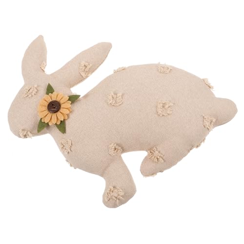 Cabilock Rustikale Kaninchen Ornament Dekoration Stoffted Bunny Osterparty Layout Ausgestopft Cartoon Bunny Ostertisch Herzstück Osterthema Puppe Kaninchen Kaninchen Plüsch Schreibtisch von Cabilock