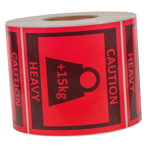 Cabilock Schwere Warnaufkleber Rolle Selbstklebende Team Lift Etiketten für Transport und Lagerung Stark Haftend Auffällige Warnsymbole für Sichere Versandverpackung von Cabilock
