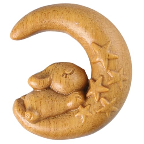 Cabilock Statue Im Vintage-Stil – Hasen- Aus Holz Schlüsselanhänger Mit Hängendem Ornament von Cabilock