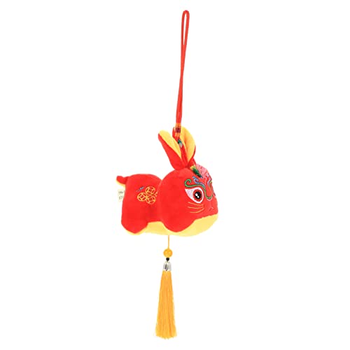 Cabilock Stuffed Rabbit Toy Rotes Zodiac Bunny Doll für Neujahr Niedliches Maskottchen für Hausdekoration Delikates Kaninchen für Erwachsene von Cabilock