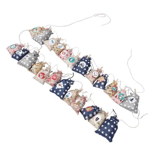 Cabilock Teiliges Adventskalender Jutesäckchen mit Zahlen Wiederverwendbare Nummerierte Stoffbeutel mit Kordelzug DIY Weihnachtsdeko für Süßigkeiten Kleine Geschenke Countdown und von Cabilock