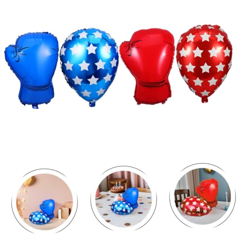 Cabilock Teiliges Boxhandschuh Ballons Folienballons Rot und Blau Einfache Inflation Vielseitige Boxdeko für Jungen Geburtstage und Wrestling Partys Innen und Außen von Cabilock