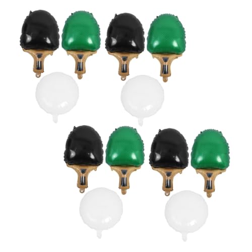 Cabilock Teiliges Tischtennis Party Dekorationsset Grün Schwarze Aluminiumfolie Schläger Weiße Runde Ballon Sports Party Props Langlebig Formstabil für Geburtstage Hochzeiten Wettbewerbe von Cabilock