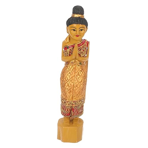 Cabilock Thai Holzschnitzerei Charakter Ornament Dekorative Holzfigur Kunsthandwerk Desktop Statue Wohnaccessoire Figur Декоратив Thai Holzschnitzerei Charakter Ornament Dekorative Holzfigu von Cabilock