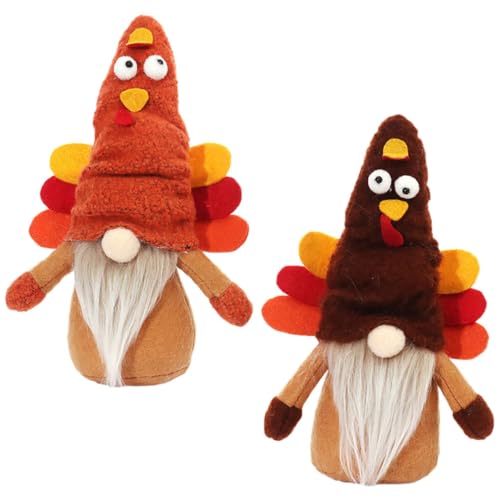 Cabilock Thanksgiving Day GNOME Puppen 2pcs GNOME Spielzeug Türkei Thema Für Kinder Und Zuhause von Cabilock