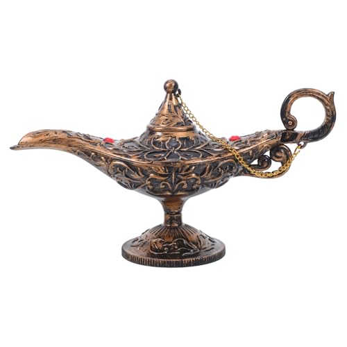 Cabilock Vintage Arabische Lampe Statue Requisiten Für Arabische Kostüme Sammlerfigur Retro-lampenstatue Tischdekoration Party-Dekoration Halloween-Requisiten Geburtstagsdeko von Cabilock
