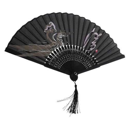 Cabilock Vintage Chinesischer Faltfächer Handfächer aus Holz und Kompakter Faltbarer Tanzfächer für Frauen Eleganter Party Fotografie-prop Robust und Tragbar für Tanzaufführungen von Cabilock