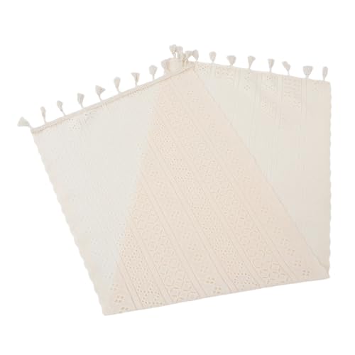 Cabilock Vintage Tischdecke mit Quasten Rutschfester Tischläufer für Couchtisch und Nachttisch Waschbare Tischdecke für Minimalistischen von Cabilock