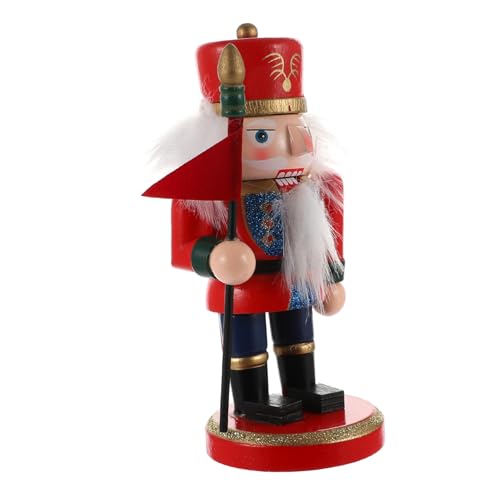 Cabilock Weihnachtliche Puppe Holzfigur Weihnachtsdeko Handbemalt Lebensecht für Baum und Haus Festliche Dekofigur Sicher Gerundet von Cabilock