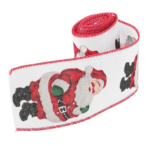 Cabilock Weihnachtliches Dekorationsband Santa Claus Stil Breit Vielseitiges Geschenkband für Party und Fahrzeugdeko Festliche Stimmung von Cabilock