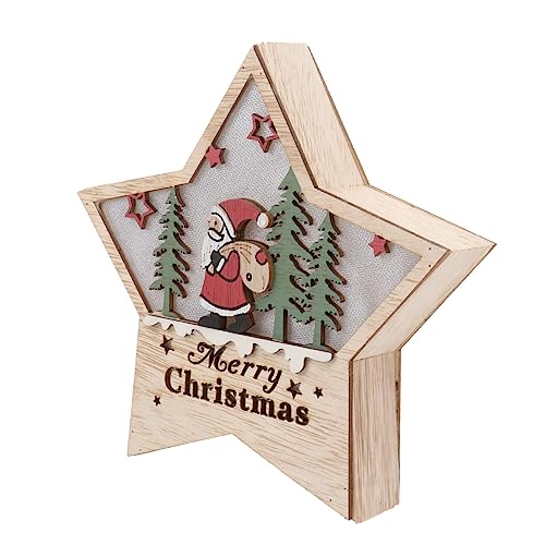 Cabilock Weihnachtliches Holz Licht Dekorationsstück Luminöse Tischdekoration für Weihnachtsfeiern Kreative Sternform für Festliche ohne Batterie für Winterhochzeiten und Feiern Cabilock Weihnachtliches Holz Licht Dekorationsstück Luminöse Tischdekoration für Weihnachtsfeiern Kreative Sternform für Festliche ohne Batterie für Winterhochzeiten und Feiern von Cabilock