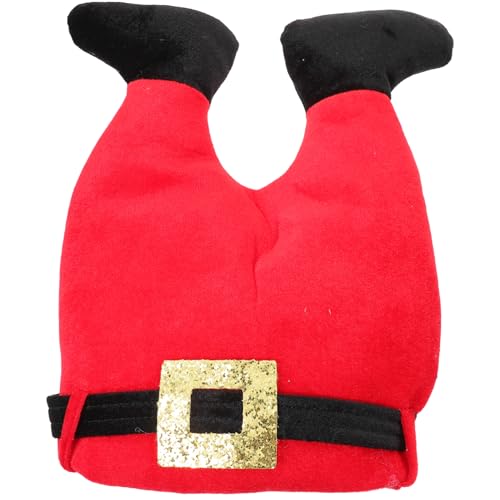 Cabilock Weihnachtsmütze für Erwachsene Lustige Nikolausmütze mit Bequemen Santa Hosen Design Accessoire für Weihnachtsfeiern Fotorequisiten und Kostümpartys von Cabilock