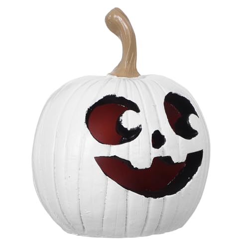 Cabilock Weiß Langlebige Jack O Lantern Figurine für Herbst Ernte und Thanksgiving Feiern Dekoration für Zuhause und Büro von Cabilock