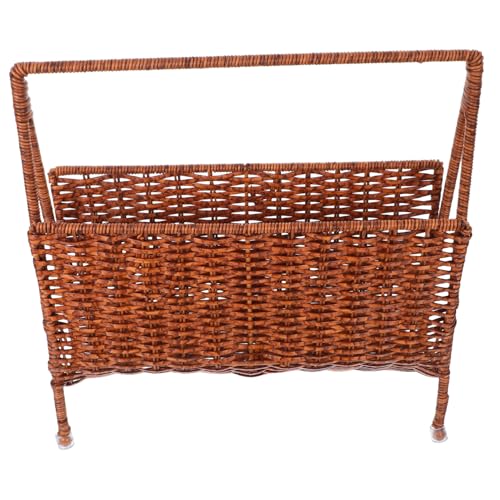 Cabilock Wickelkorb aus Geflochtenem Handgefertigter Imitation Rattan Zeitschriftenhalter für Wohnzimmer Badezimmer und Büro Platzsparend und Leicht zu Reinigen von Cabilock