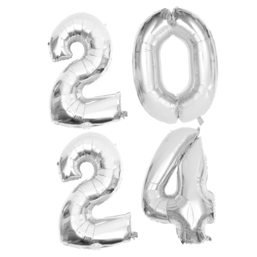 Cabilock Zahlen Folienballons Silber Schlank Neujahr Party Deko für Geburtstagsfeier Festlich und Langlebig von Cabilock