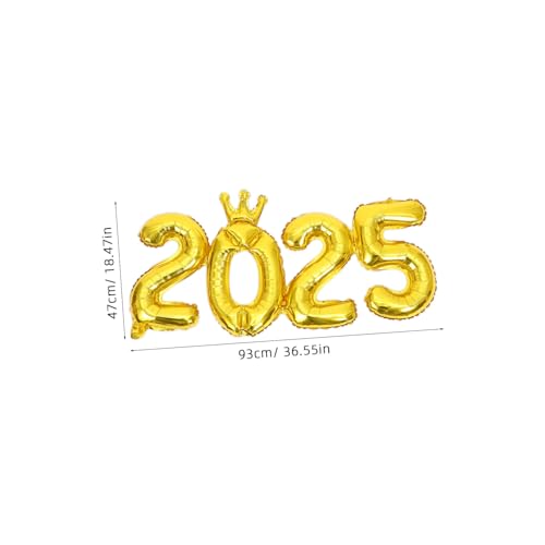 Cabilock Zahlenballon mit Krone Gold Integrierte PVC Folienluftballon Neujahrsdeko Stilvolle Partydeko für Silvester Hochzeit Junggesellinnenabschied Robust und Einfach Aufzubauen von Cabilock