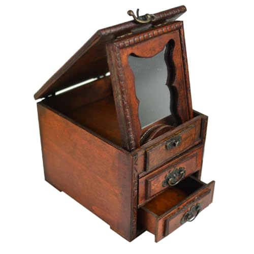 Cabilock Benutzerdefinierte Schmuckschatulle Aus Holz Aufbewahrungskoffer für Ohrringe Halsketten Vintage Dekorativ von Cabilock