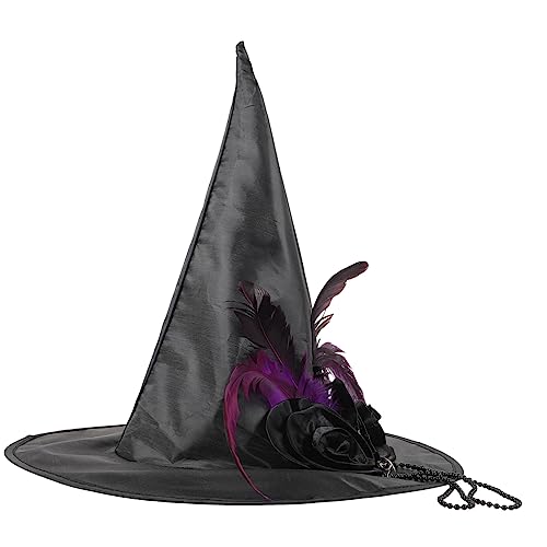 Cabilock halloween kopfschmuck halloween kopfbedeckung dekoration party retro styles Maskiert Hexenhüte für Frauen Halloween-Party-Hexenhut Kappe Hexenkostümhut Vintage- Plastik Black von Cabilock